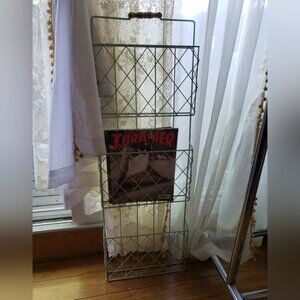 Vintage Mint Wire Magazine Organizer